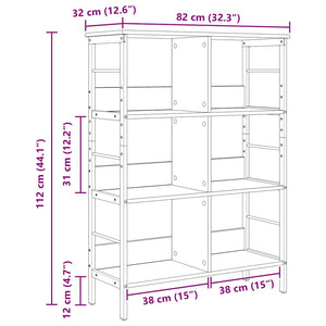 Ράφι Βιβλίων 6 επιπέδων 82 x 32 x 112 εκ. Επεξεργασμένο Ξύλο