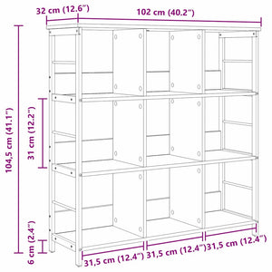 Ράφι Βιβλίων 9 επιπέδων 102 x 32 x 104,5 εκ. Επεξεργασμένο Ξύλο - Pakobazaar