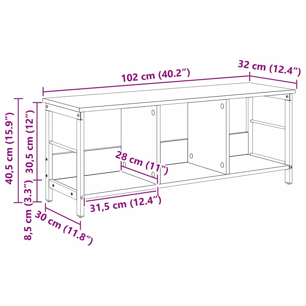 Ράφι Βιβλίων Artisan Oak 102 x 32 x 40,5 εκ. Επεξεργασμένο ξύλο - Pakobazaar