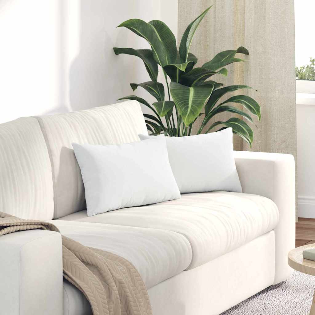 Μαξιλάρι Καναπέ 2 pcs Λευκό 50 x 30 cm ύφασμα