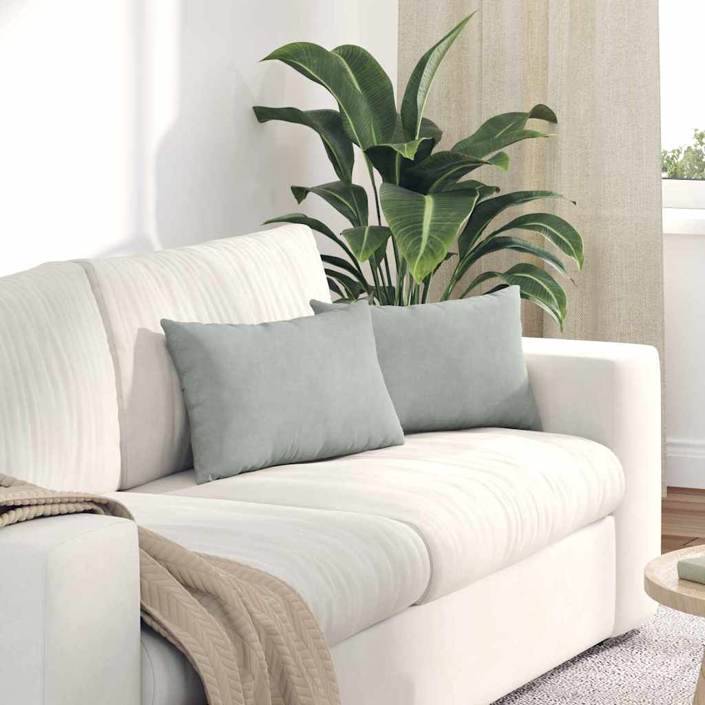 Μαξιλάρι Καναπέ 2 pcs Ανοιχτό γκρι 50 x 30 cm