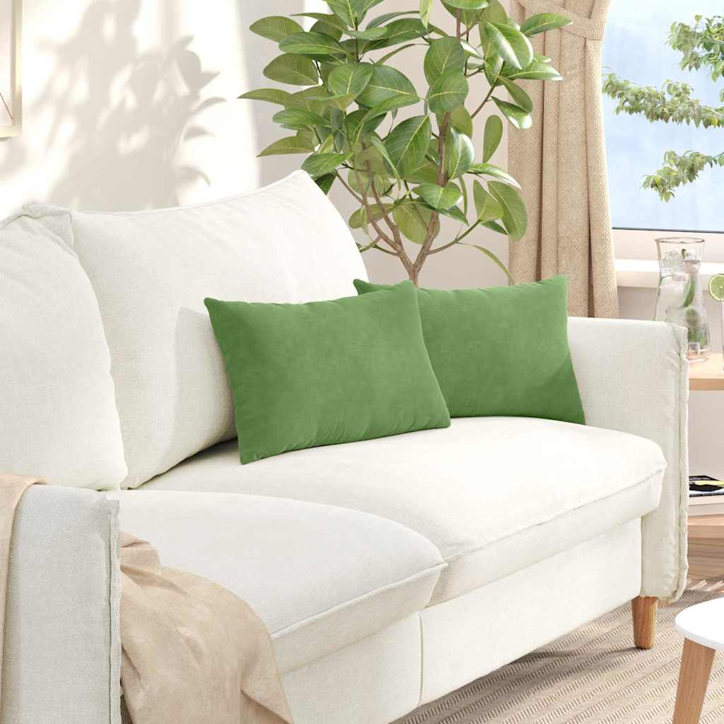 Μαξιλάρι Καναπέ 2 pcs Ανοιχτό πράσινο 50 x 30 cm