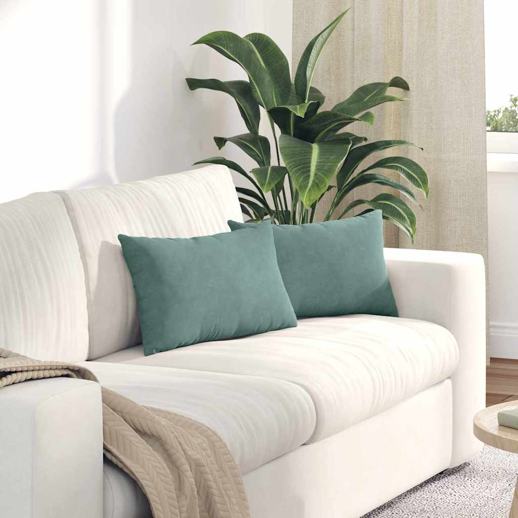 Μαξιλάρι Καναπέ 2 pcs Θαλασσί 50 x 30 cm Υφασμάτινο Κορντουρά