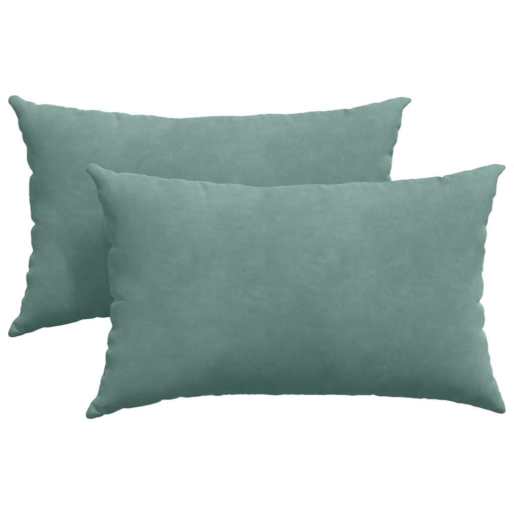 Μαξιλάρι Καναπέ 2 pcs Θαλασσί 50 x 30 cm Υφασμάτινο Κορντουρά