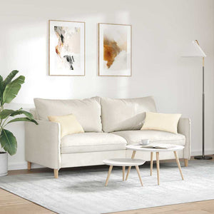 Μαξιλάρι Καναπέ 2 pcs Κρεμ 50 x 30 cm Υφασμάτινο Κορντουρά