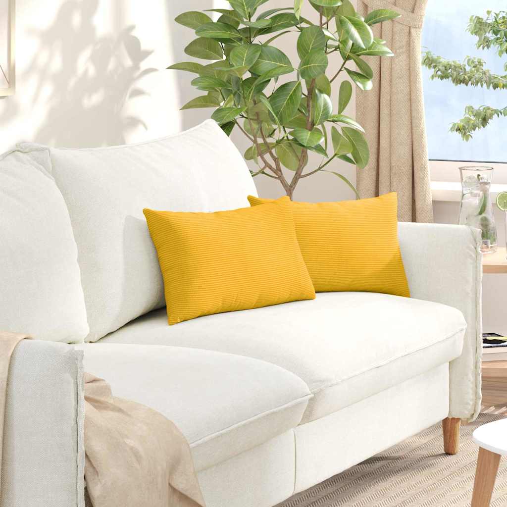 Μαξιλάρι Καναπέ 2 pcs Απαλό Κίτρινο 50 x 30 cm