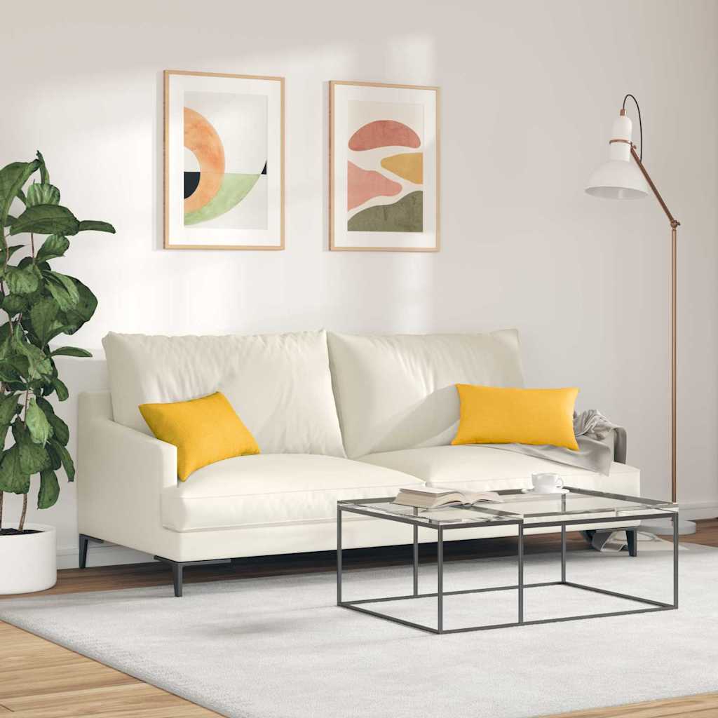 Μαξιλάρι Καναπέ 2 pcs Απαλό Κίτρινο 50 x 30 cm