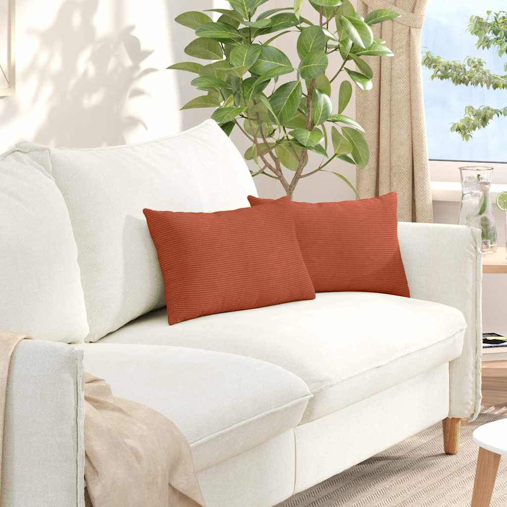 Μαξιλάρι Καναπέ 2 pcs Κόκκινο Πορτοκαλί 50 x 30 cm