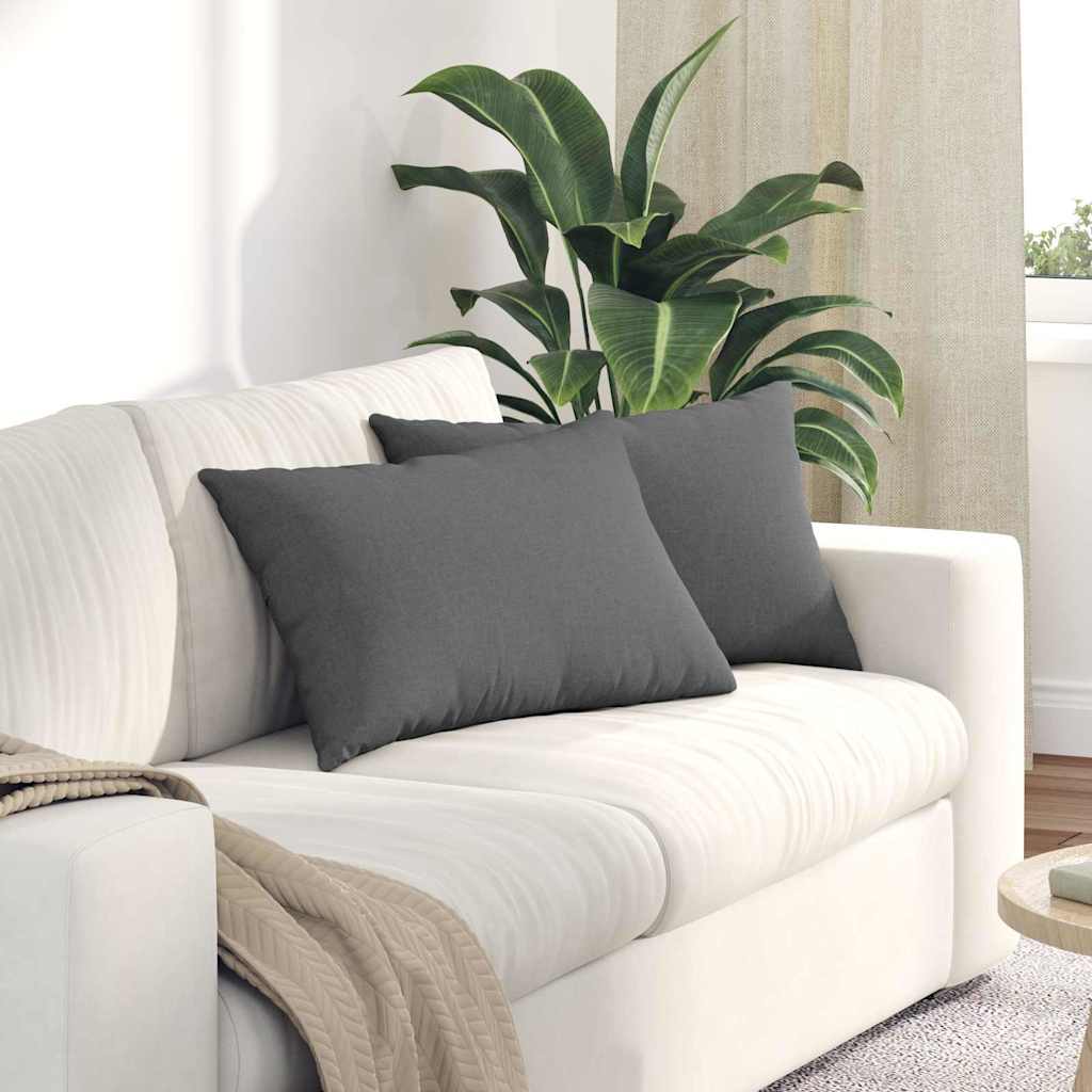 Μαξιλάρι Καναπέ 2 pcs Σκούρο Γκρι 60 x 40 cm ύφασμα