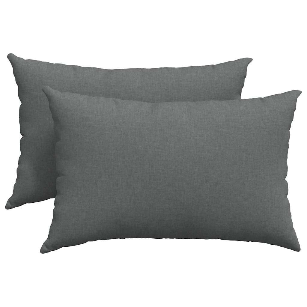 Μαξιλάρι Καναπέ 2 pcs Σκούρο Γκρι 60 x 40 cm ύφασμα