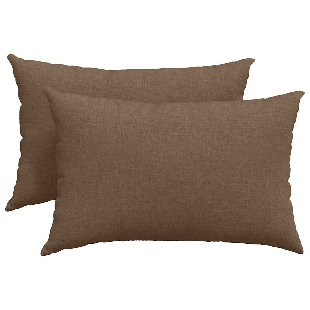 Μαξιλάρι Καναπέ 2 pcs Καφέ 60 x 40 cm ύφασμα - Pakobazaar