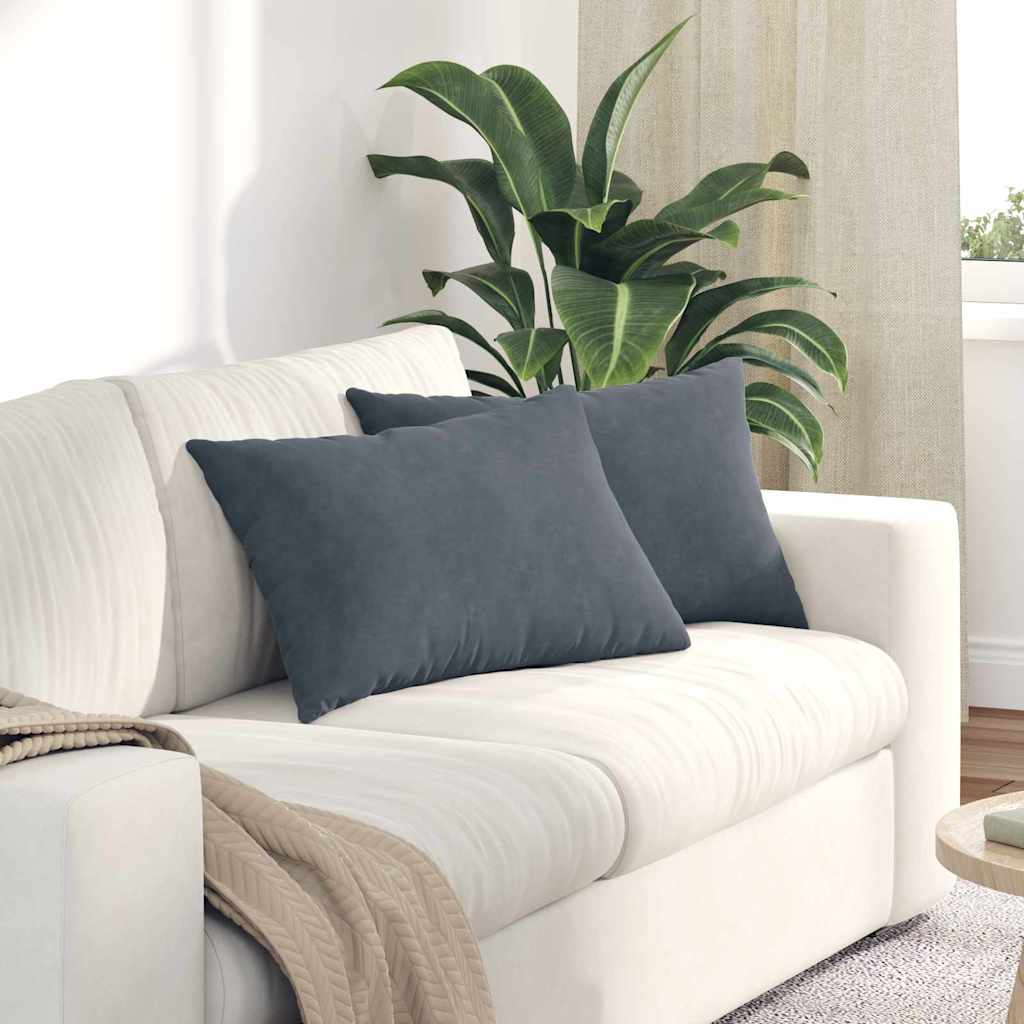 Μαξιλάρι Καναπέ 2 pcs Σκούρο γκρι 60 x 40 cm