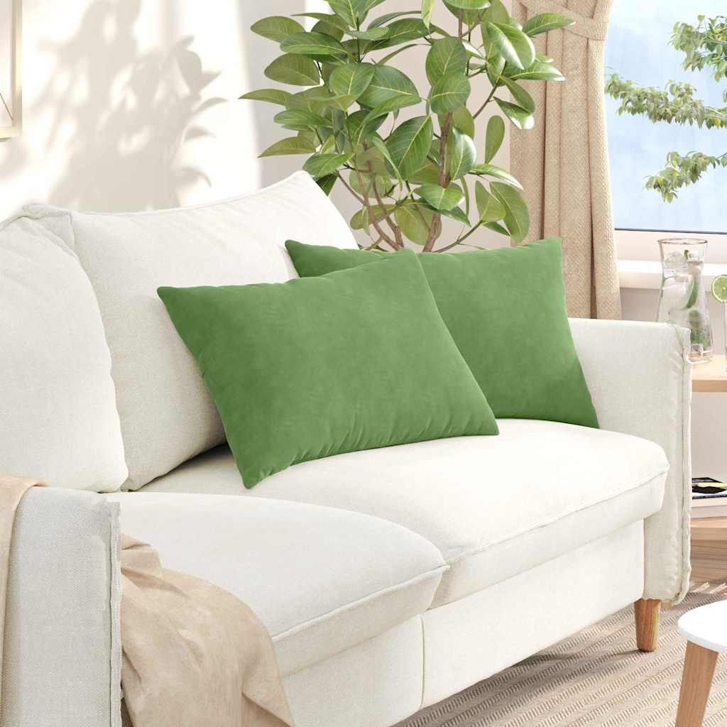 Μαξιλάρι Καναπέ 2 pcs Ανοιχτό πράσινο 60 x 40 cm