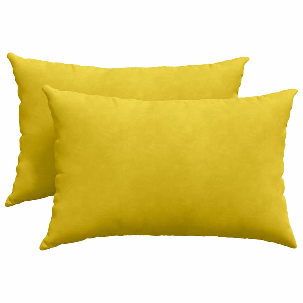 Μαξιλάρι Καναπέ 2 pcs Κίτρινο 60 x 40 cm Υφασμάτινο Κορντουρά