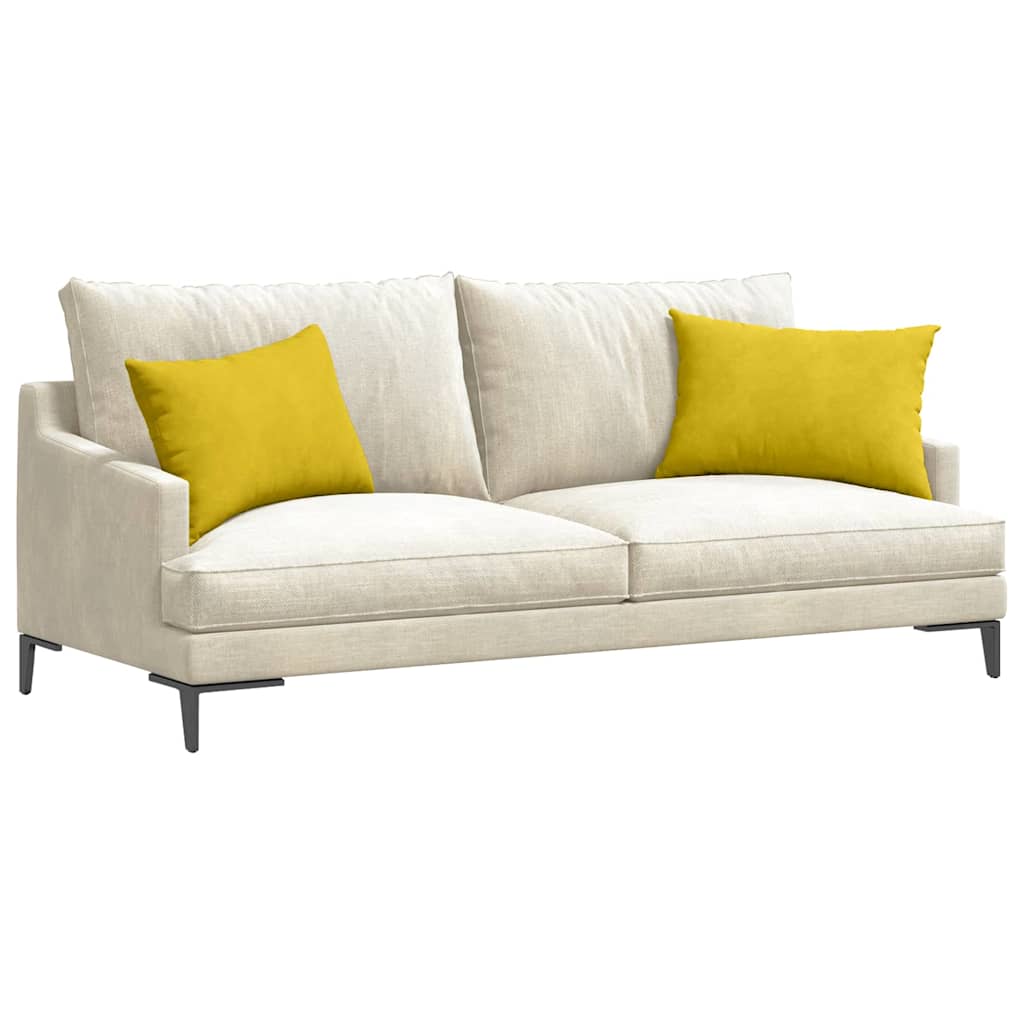 Μαξιλάρι Καναπέ 2 pcs Κίτρινο 60 x 40 cm Υφασμάτινο Κορντουρά