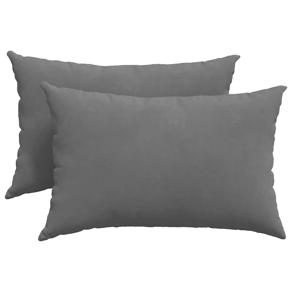 Μαξιλάρι Καναπέ 2 pcs Σκούρο Γκρι 60 x 40 cm ύφασμα