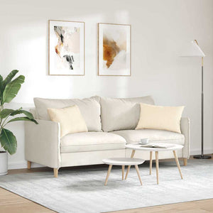 Μαξιλάρι Καναπέ 2 pcs Κρεμ 60 x 40 cm Υφασμάτινο Κορντουρά