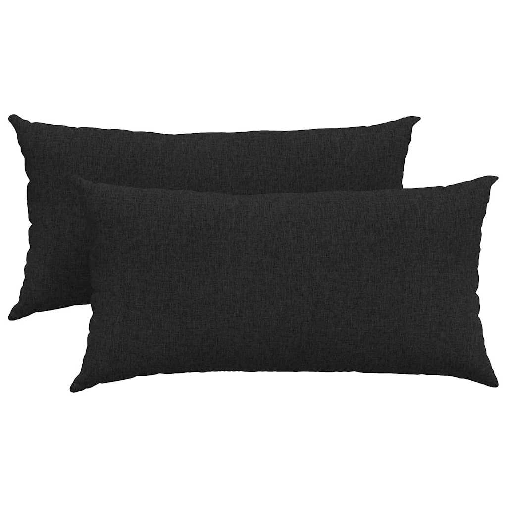 Μαξιλάρι Καναπέ 2 pcs Μαύρο 80 x 40 cm ύφασμα