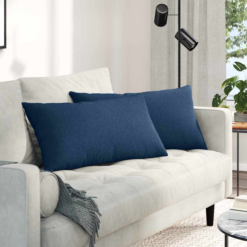 Μαξιλάρι Καναπέ 2 pcs Μπλε 80 x 40 cm ύφασμα