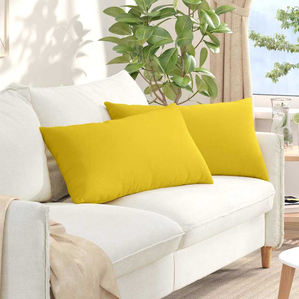 Μαξιλάρι Καναπέ 2 pcs Απαλό Κίτρινο 80 x 40 cm ύφασμα
