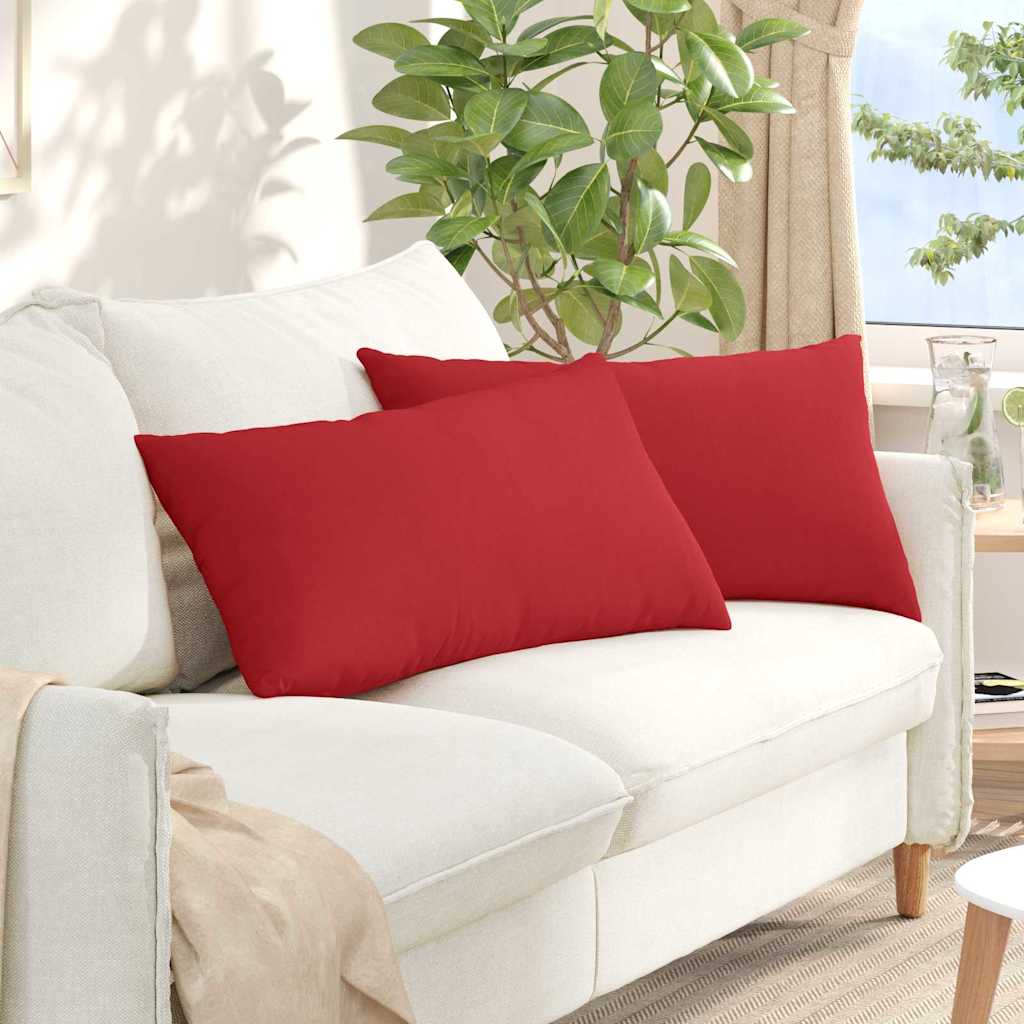Μαξιλάρι Καναπέ 2 pcs Κόκκινο 80 x 40 cm ύφασμα