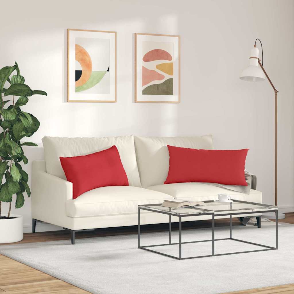 Μαξιλάρι Καναπέ 2 pcs Κόκκινο 80 x 40 cm ύφασμα