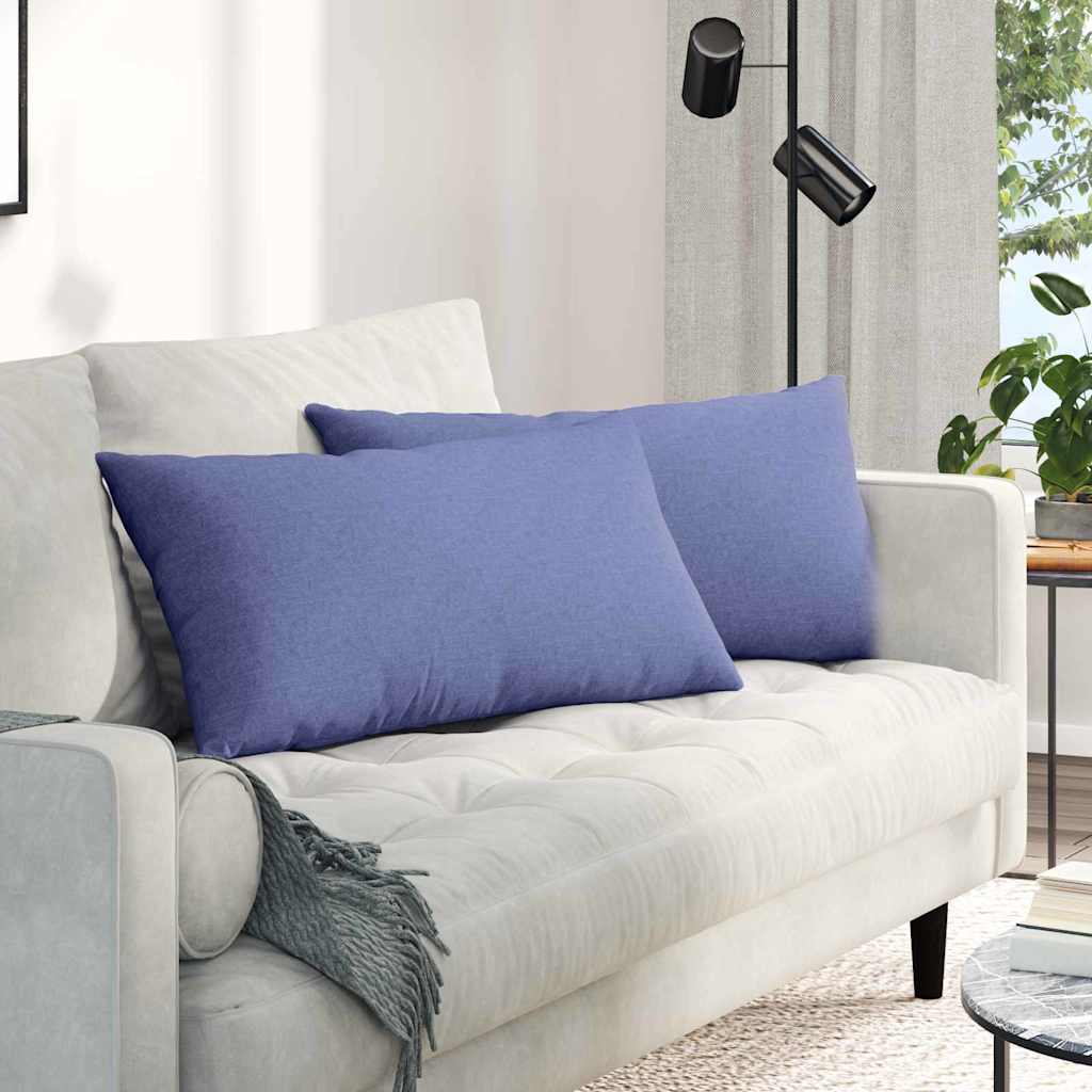 Μαξιλάρι Καναπέ 2 pcs Μπλε τζην 80 x 40 cm ύφασμα