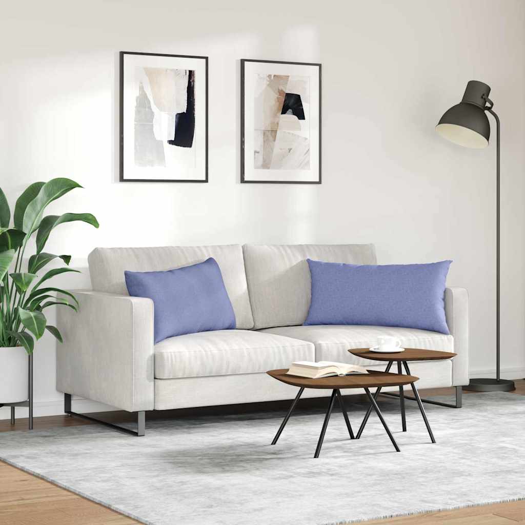 Μαξιλάρι Καναπέ 2 pcs Μπλε τζην 80 x 40 cm ύφασμα