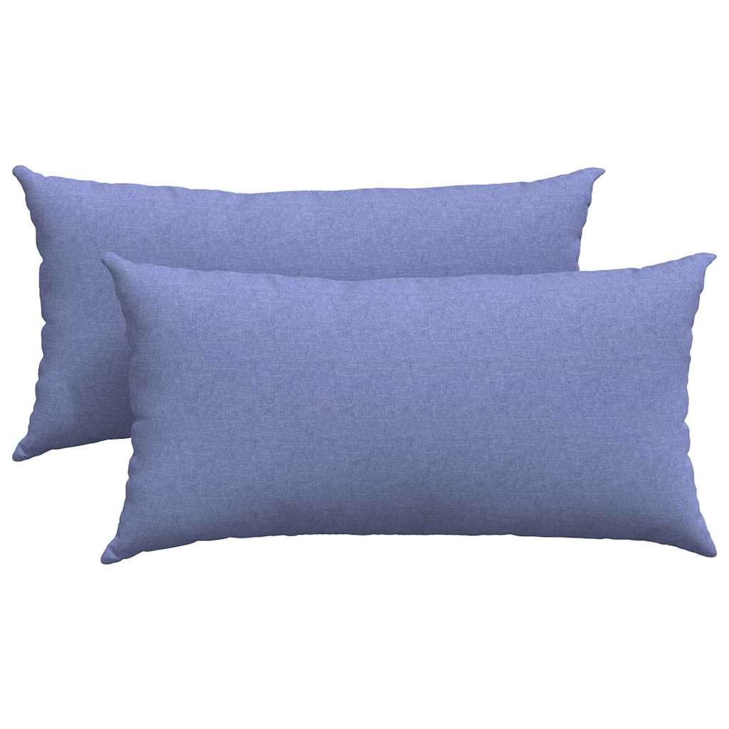 Μαξιλάρι Καναπέ 2 pcs Μπλε τζην 80 x 40 cm ύφασμα