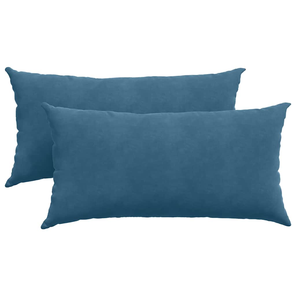 Μαξιλάρι Καναπέ 2 pcs Μπλε 80 x 40 cm Υφασμάτινο Κορντουρά