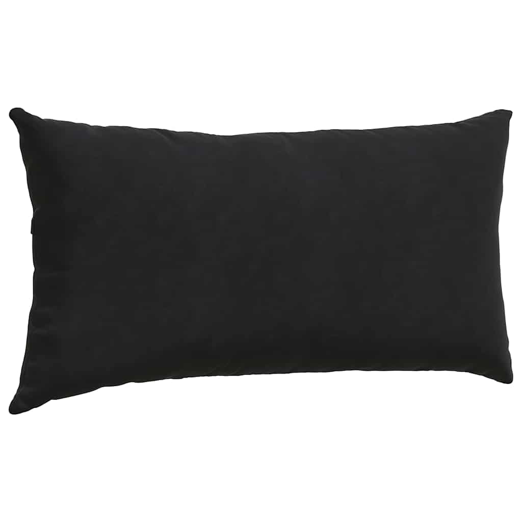 Μαξιλάρι Καναπέ 2 pcs Μαύρο 80 x 40 cm Υφασμάτινο Κορντουρά