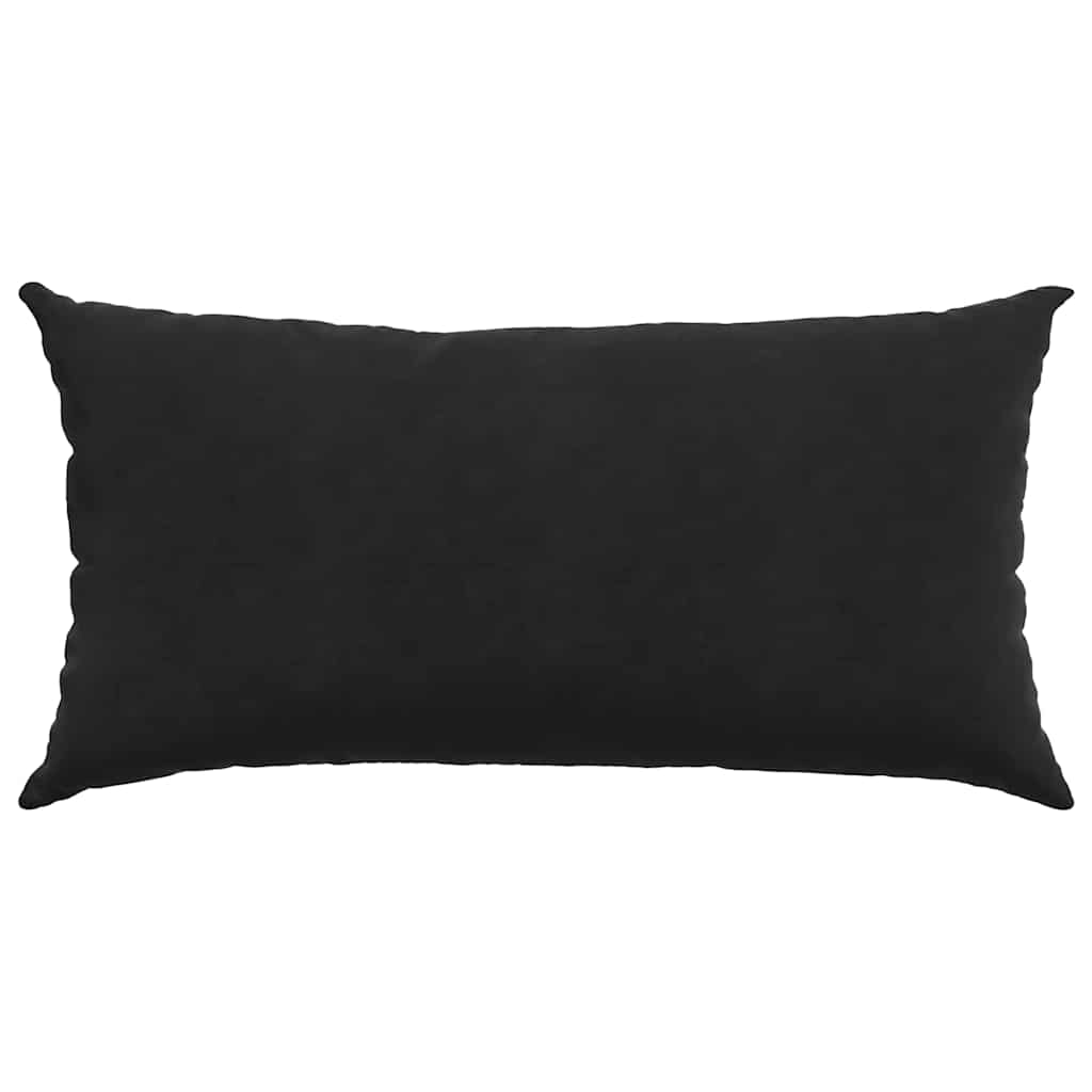 Μαξιλάρι Καναπέ 2 pcs Μαύρο 80 x 40 cm Υφασμάτινο Κορντουρά