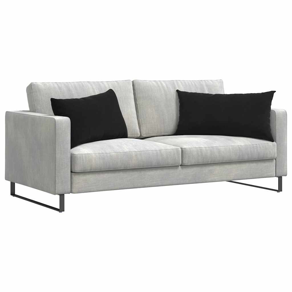 Μαξιλάρι Καναπέ 2 pcs Μαύρο 80 x 40 cm Υφασμάτινο Κορντουρά