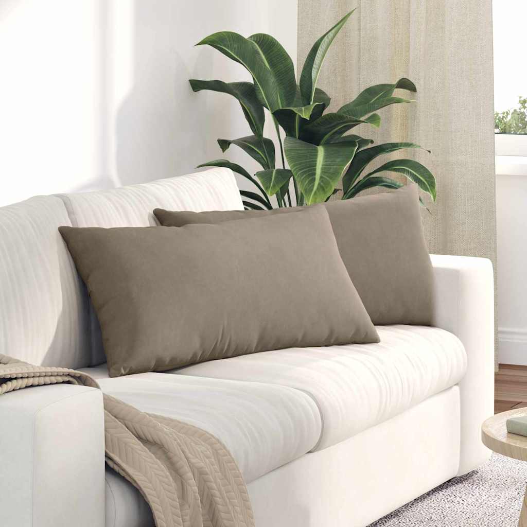 Μαξιλάρι Καναπέ 2 pcs Taupe 80 x 40 cm ύφασμα