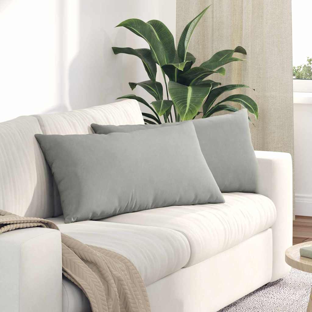 Μαξιλάρι Καναπέ 2 pcs Ανοιχτό γκρι 80 x 40 cm ύφασμα