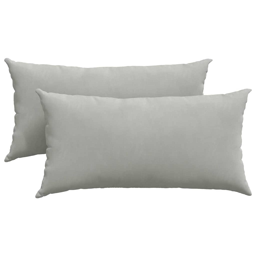 Μαξιλάρι Καναπέ 2 pcs Ανοιχτό γκρι 80 x 40 cm ύφασμα
