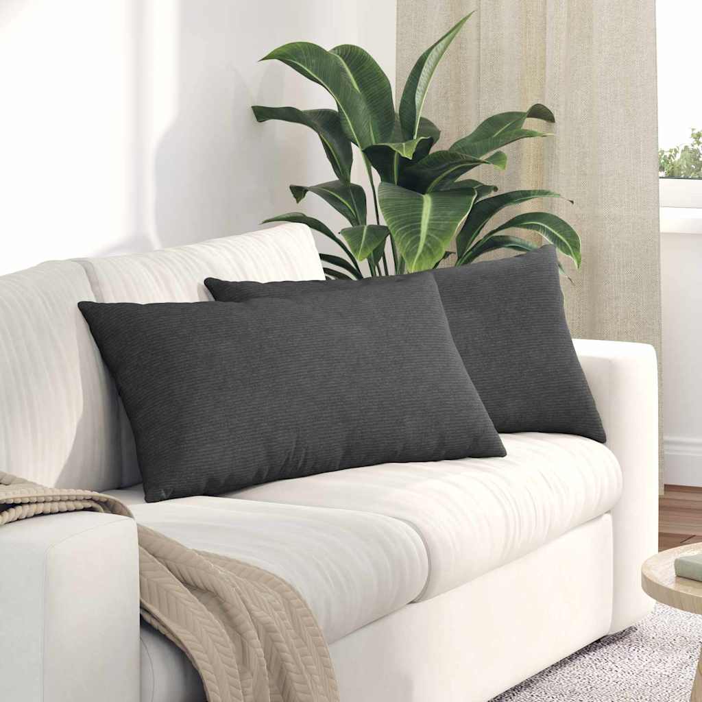 Μαξιλάρι Καναπέ 2 pcs Σκούρο Γκρι 80 x 40 cm