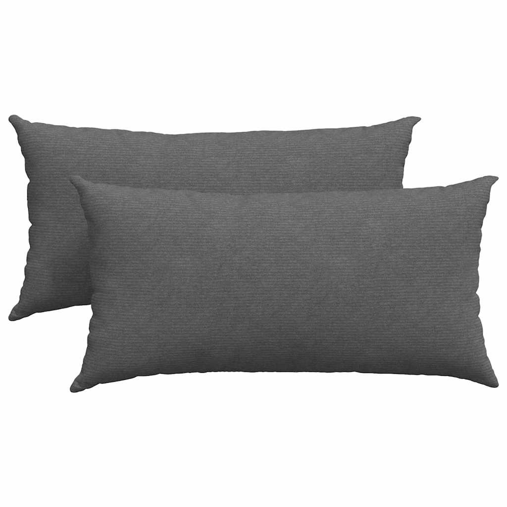 Μαξιλάρι Καναπέ 2 pcs Σκούρο Γκρι 80 x 40 cm