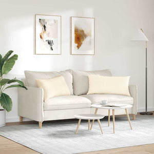 Μαξιλάρι Καναπέ 2 pcs Κρεμ 80 x 40 cm Υφασμάτινο Κορντουρά