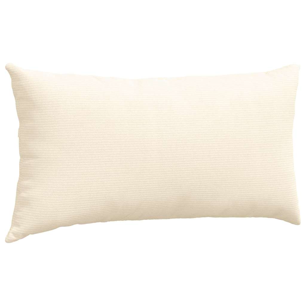 Μαξιλάρι Καναπέ 2 pcs Κρεμ 80 x 40 cm Υφασμάτινο Κορντουρά