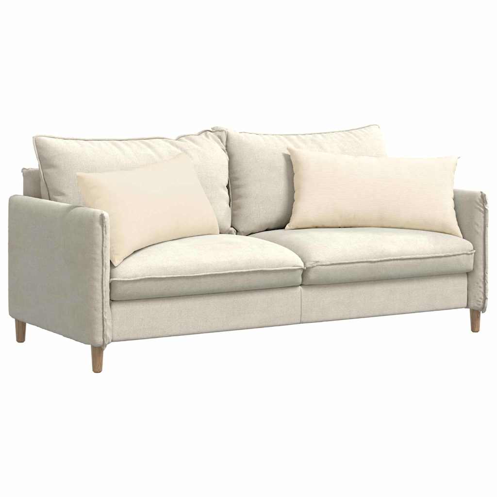 Μαξιλάρι Καναπέ 2 pcs Κρεμ 80 x 40 cm Υφασμάτινο Κορντουρά