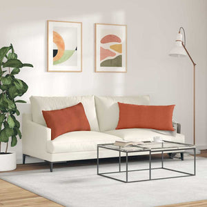 Μαξιλάρι Καναπέ 2 pcs Κόκκινο Πορτοκαλί 80 x 40 cm