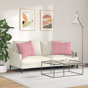 Μαξιλάρι Καναπέ 2 pcs Ροζ 70 x 50 cm Υφασμάτινο Κορντουρά