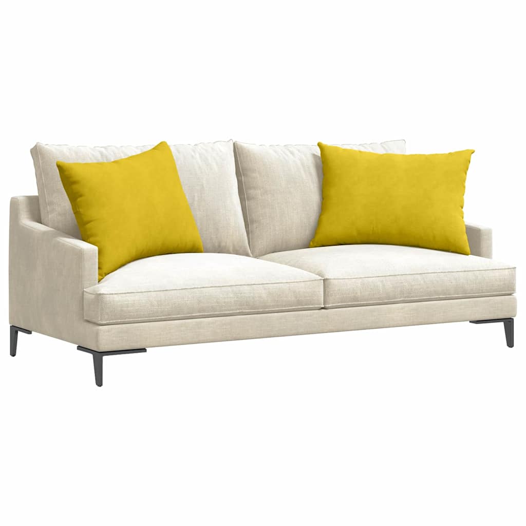 Μαξιλάρι Καναπέ 2 pcs Κίτρινο 70 x 50 cm Υφασμάτινο Κορντουρά