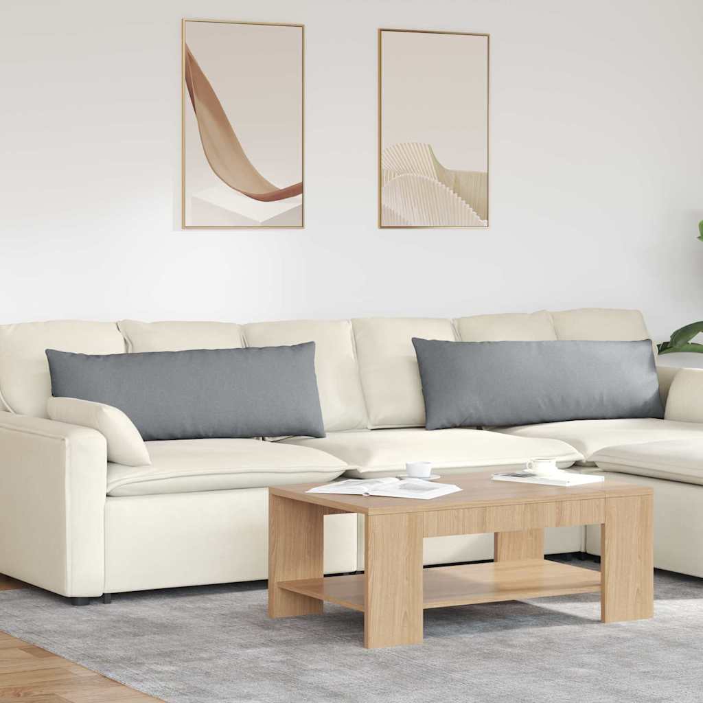 Μαξιλάρι Καναπέ 2 pcs Ανοιχτό γκρι 120 x 40 cm ύφασμα