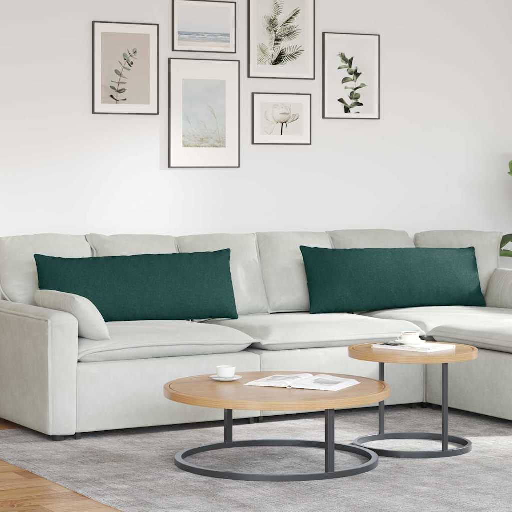 Μαξιλάρι Καναπέ 2 pcs Σκούρο Πράσινο 120 x 40 cm ύφασμα