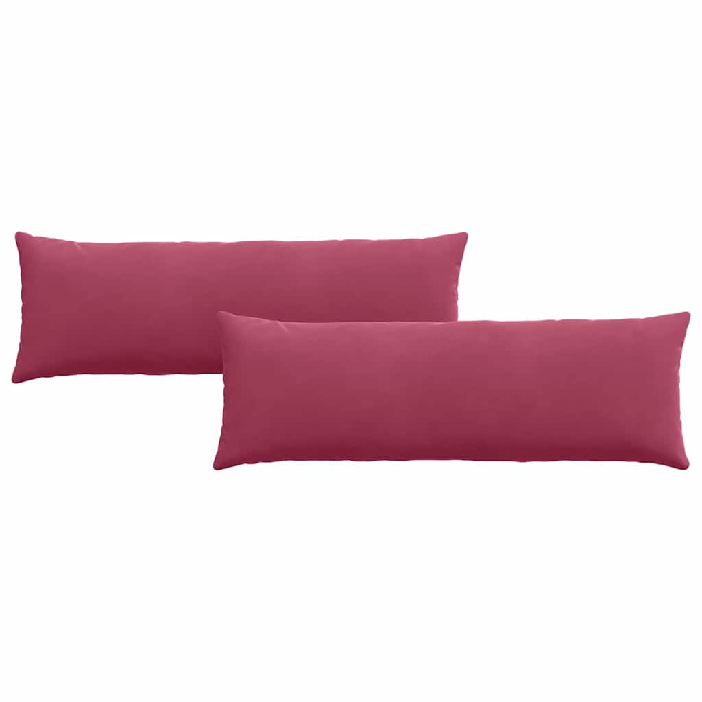 Μαξιλάρι Καναπέ 2 pcs Κόκκινο 120 x 40 cm Υφασμάτινο Κορντουρά