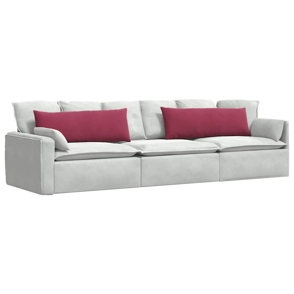 Μαξιλάρι Καναπέ 2 pcs Κόκκινο 120 x 40 cm Υφασμάτινο Κορντουρά
