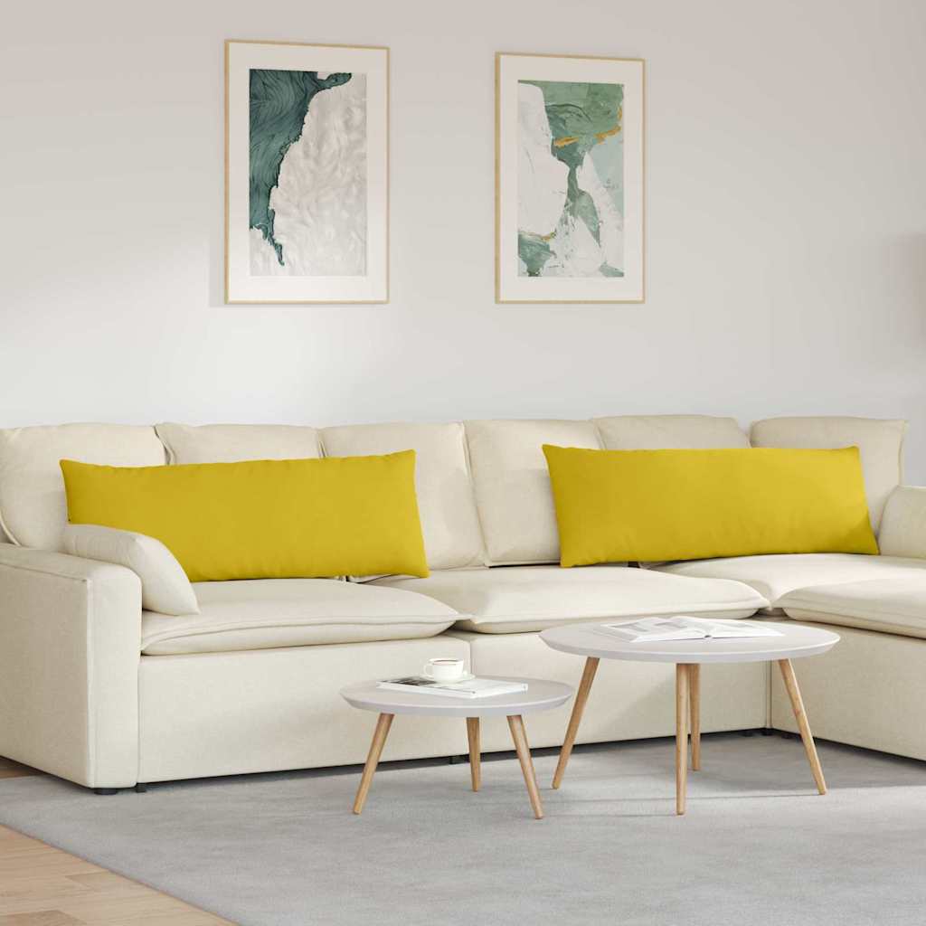 Μαξιλάρι Καναπέ 2 pcs Κίτρινο 120 x 40 cm Υφασμάτινο Κορντουρά