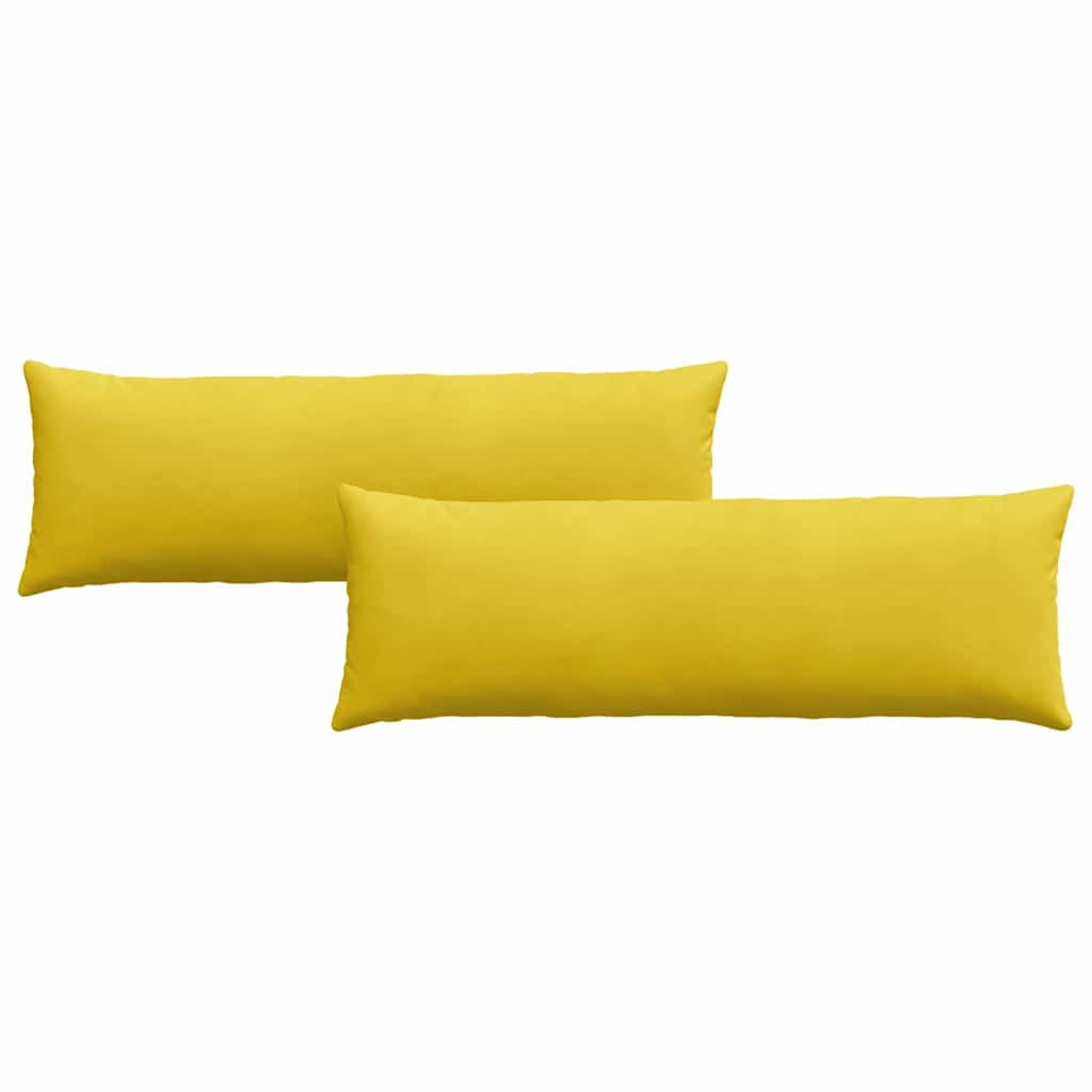 Μαξιλάρι Καναπέ 2 pcs Κίτρινο 120 x 40 cm Υφασμάτινο Κορντουρά